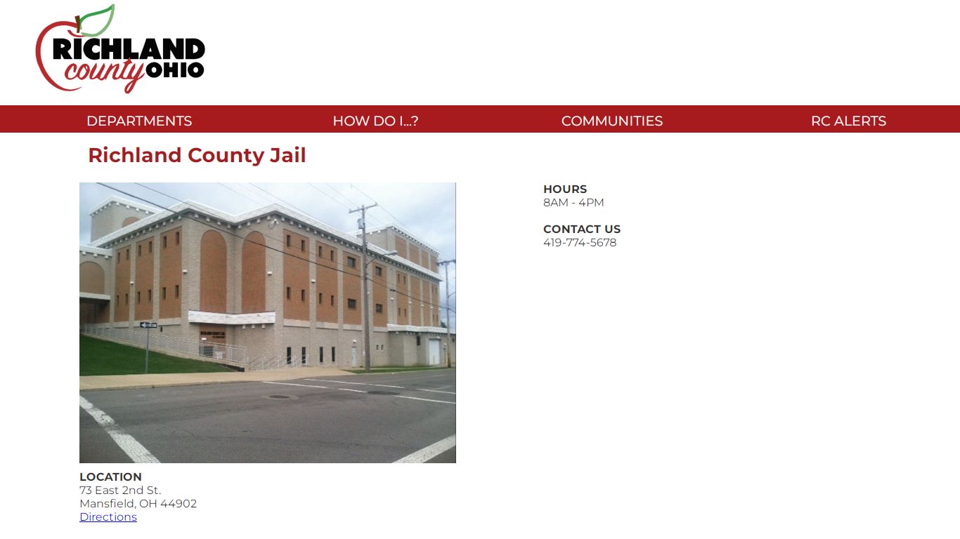 Richland County Ohio - Richland County Jail - EvoGov Demo Website